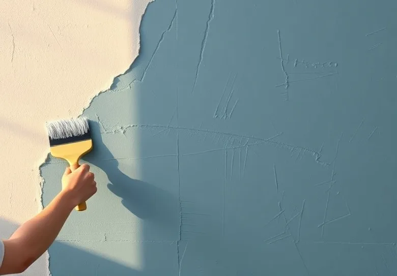 Application d'un enduit décoratif à la lisseuse sur un mur