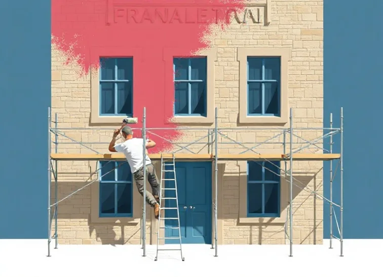 Ravalement de façade en pierre, nettoyage et application d'enduit